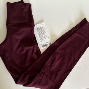 Lululemon Align High-Rise Ribbed Leggings Garnet NWT Size 2 yoga Pilates